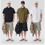 夏季重磅刺繡T恤男士港風簡約輕奢休閒微彈高級感Polo衫