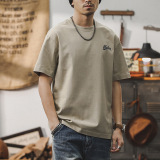 美式山系戶外重磅T恤男短袖夏季寬鬆體恤復古潮牌上衣