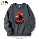 紅日哥吉拉寬鬆大學T