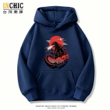 紅日哥吉拉寬鬆帽T