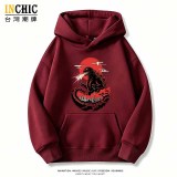 紅日哥吉拉寬鬆帽T