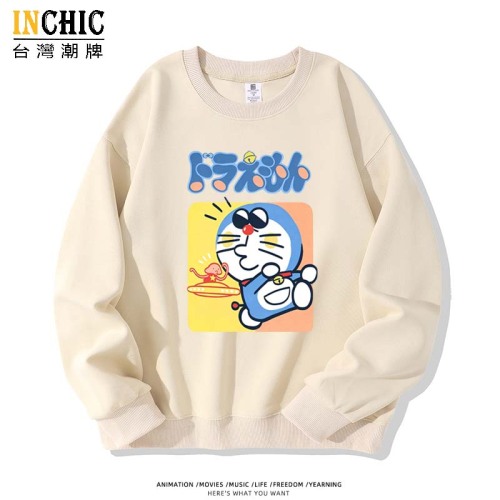 拼色哆啦A夢寬鬆大學T