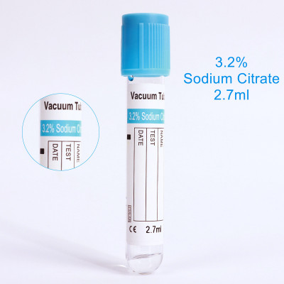 2.7ml 3.2% Sodium Citrate Vacutainer Vacuum Blood Collection Tube
