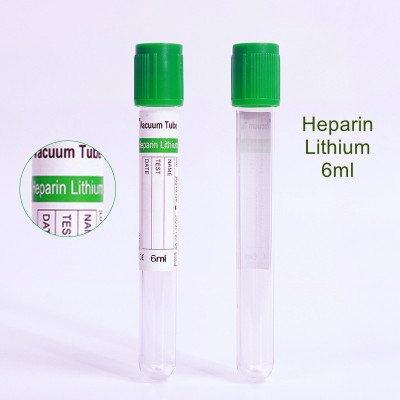 6ml Heparin Lithium Vacutainer Vacuum Blood Collection Tube