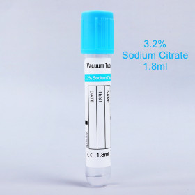 1.8ml 3.2% Sodium Citrate Vacutainer Vacuum Blood Collection Tube