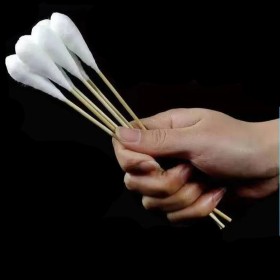 8 inch big head cotton tipped applicator bamboo cotton swab for medical use