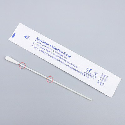 Flocked Pharyngeal Swab Disposable Medical Sterilized 15cm 3/8cm Double Breakpoints