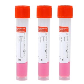 Pink Liquid Virus Specimen Collection Tube VTM 10ml containing 3ml