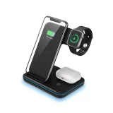OVISBAI Wireless Charging Station for Apple Products, 3 in 1 Wireless Charger Stand Portable for Apple Watch 7/6/SE/5/4/3/2, iPhone 13 12 11 Pro Max/SE/X/XS/XR/8, AirPods Pro/3/2