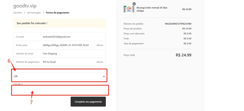comprar recarga unitv