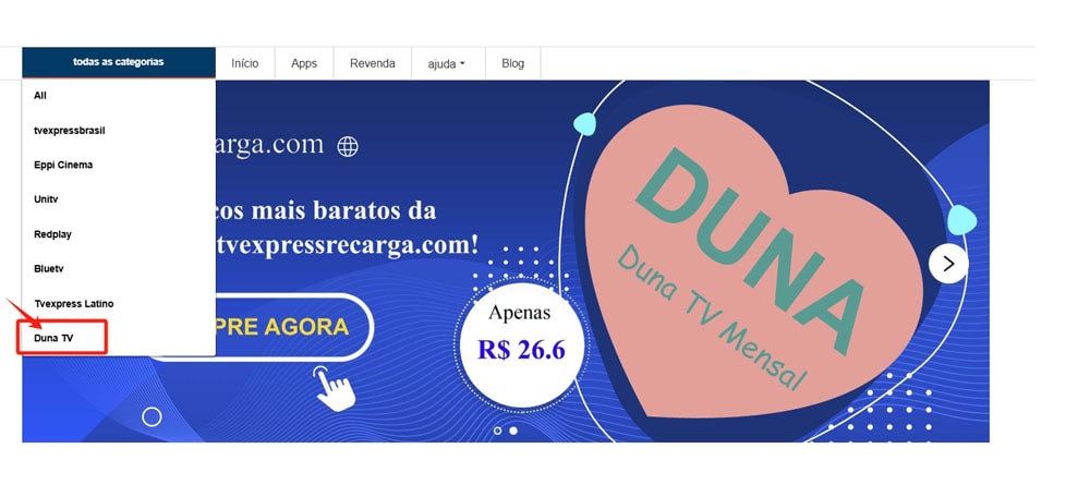 recarga duna tv