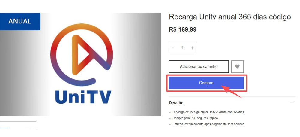 recarga unitv anual