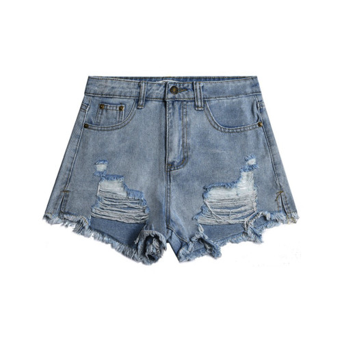 NIGO Solid Ripped Logo Print Denim Shorts Pants #nigo54698