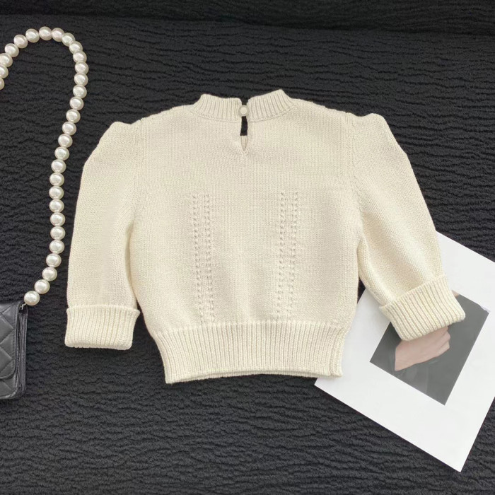 NIGO Ladies Knitwear Cropped Sexy Mini Sweater Flared Sleeve Knitted Shorts Set Suit #nigo54258