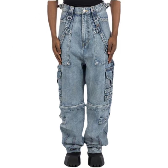 NIGO Multi-Pocket Zipper Jeans Pants #nigo53995