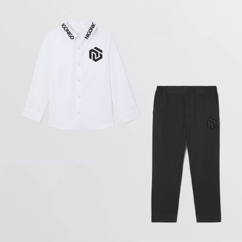 NIGO Children's Embroidered Shirt Cotton Trousers Casual Suit #nigo34934
