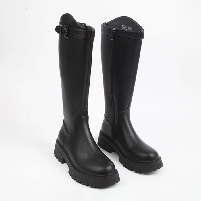 NIGO Women's Leather Zippered Knee Boots #nigo52398