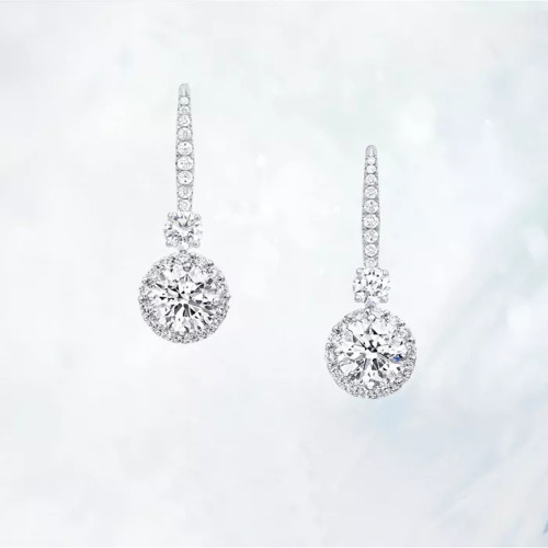 NIGO Round Diamond 925 Silver Plated Earrings Jewelry #nigo82483