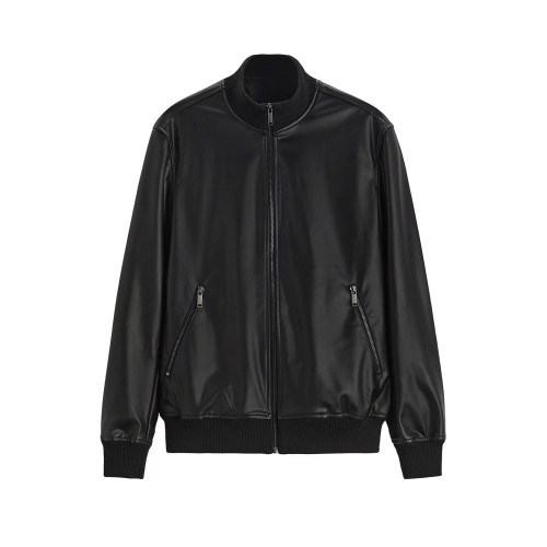 NIGO Stereoscopic Logo Long Sleeve Classic Leather Jacket #nigo56386
