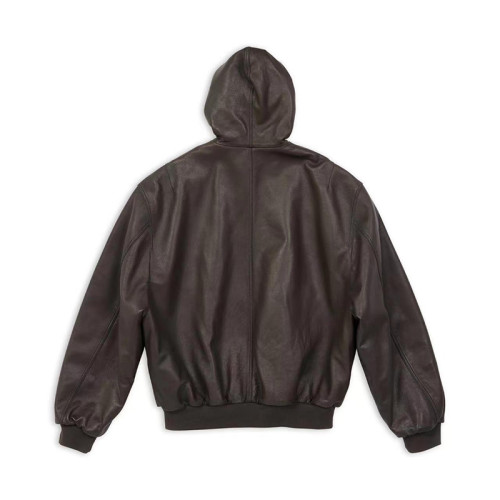 Leather Sheepskin Hooded Jacket Coat #nigo3462