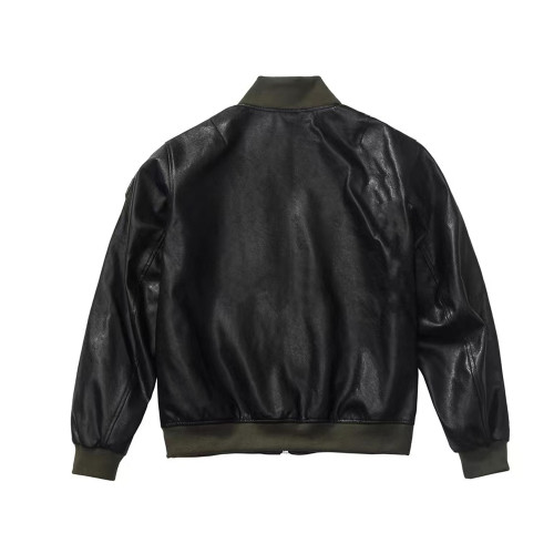 Stereoscopic Logo Long Sleeve Classic Leather Jacket #nigo56357