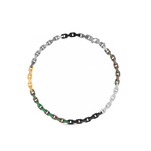 Letter Refined Steel Multi-Color Necklace Bracelet Accessories Jewelry #nigo82654