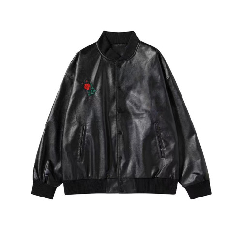 Men's Embroidered Leather Jacket #nigo7571