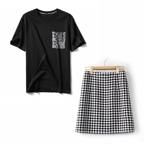 NIGO ABC Cotton Summer Short Sleeved T-shirt Short Skirt Suit #nigo56433