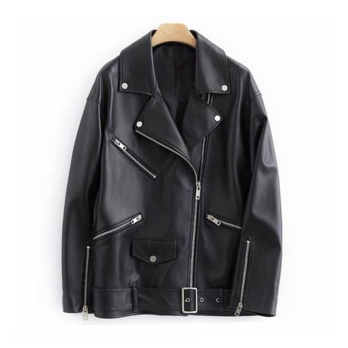 NIGO Black And White Motorcycle Leather Jacket #nigo56448