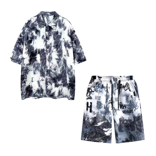 Short-sleeved Shirt Shorts Set Suit #nigo5753