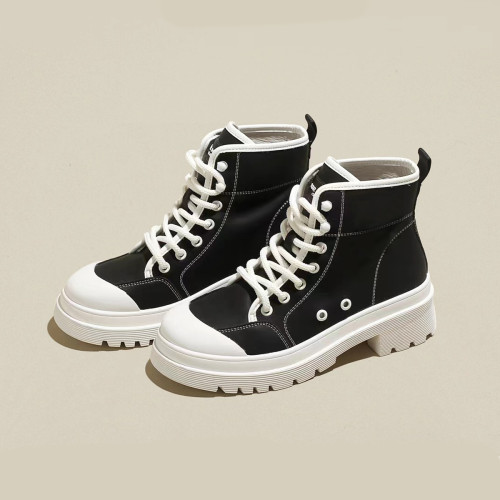 NIGO Thick Canvas Leather High-Top Lace Up Sneakers Shoes #nigo54745