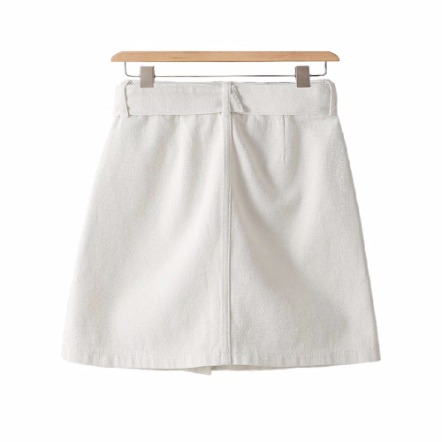 NIGO Women's White Denim Embroidered Skirt #nigo56532