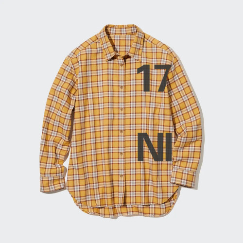 NIGO Number Letter Plaid Button Long-Sleeved Shirt #nigo5915