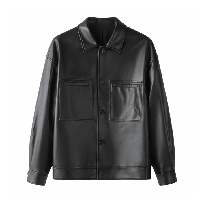 NIGO Spring And Autumn Long Sleeve Black Coat Leather Jacket #nigo94182