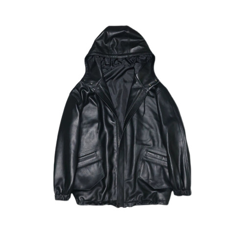 NIGO Leather Zip Hooded Jacket #nigo94233