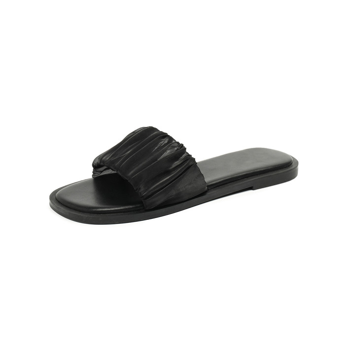 NIGO Pleated Leather Slippers Sandal Shoes #nigo56952