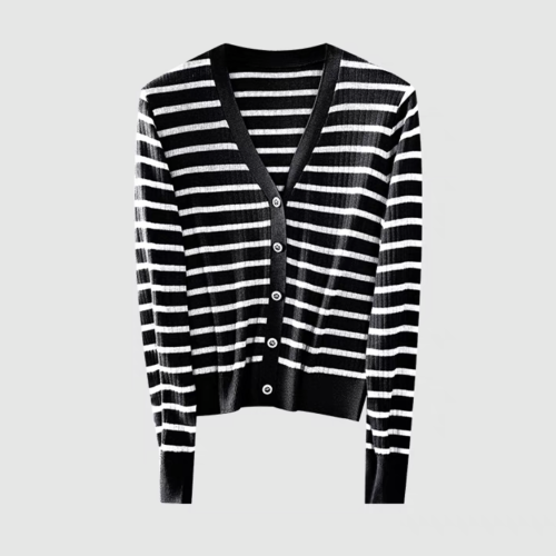 NIGO Striped Knit Cardigan Jacket V-Neck #nigo57137