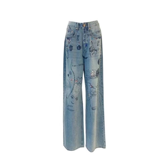 NIGO Spray Painted Jeans Pants NGVP #nigo94373