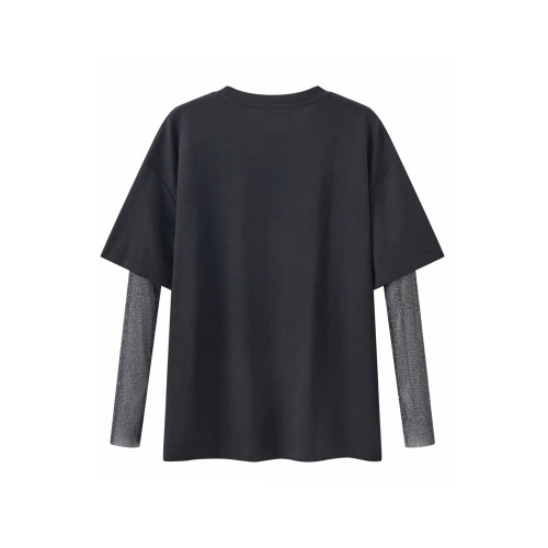 NIGO Summer Black Mesh Cotton Short Sleeve T-shirt #nigo57358