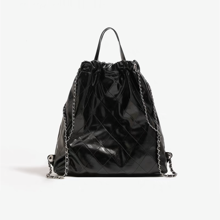 NIGO Black leather chain backpack #nigo57354