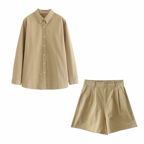NIGO Khaki Long Sleeve Shirt Shorts Set #nigo57396