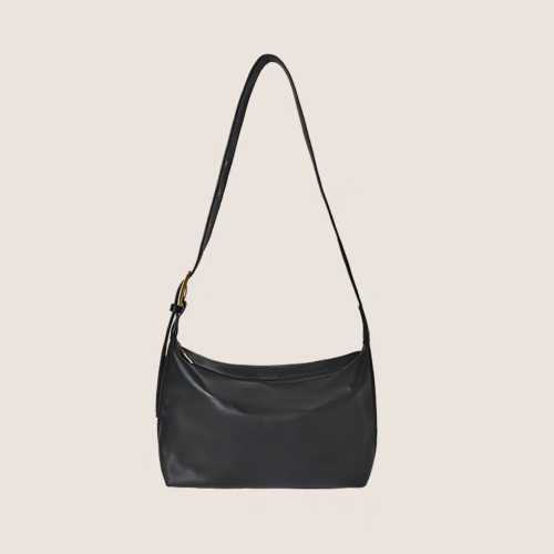 NIGO Black Leather Long Shoulder Strap Crossbody Bag #nigo57423