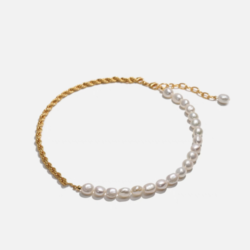 NIGO Women's Gold Pearl Patchwork Decorative Necklace #nigo57236