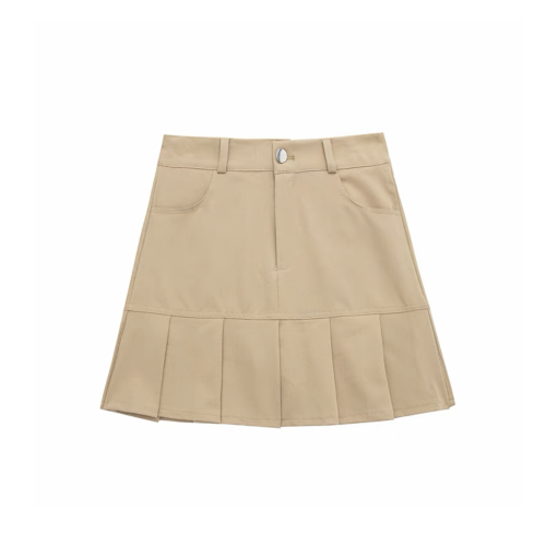 NIGO Summer Khaki Plaid Pleated Short Skirt #nigo57515