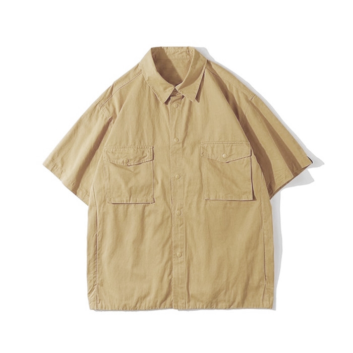 NIGO Khaki Short Sleeved Shirt Shorts Pants Suit Set #nigo94595