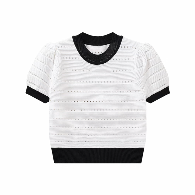 NIGO Summer Cotton Black And White Color Matching Short Sleeved T-shirt #nigo57634