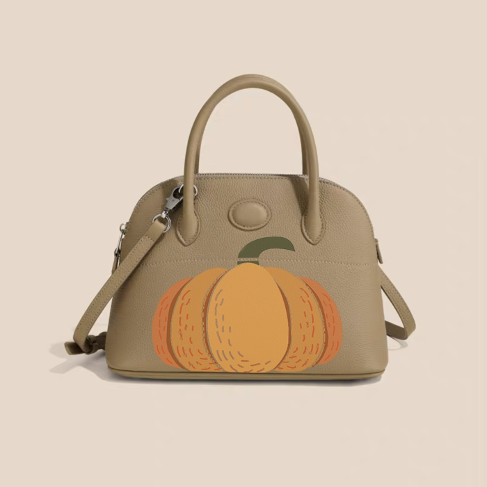 NIGO Leather Pumpkin Shell Handheld Crossbody Bag #nigo57653