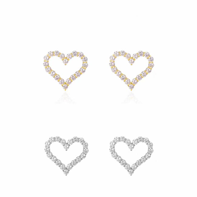 NIGO Heart Shaped Diamond Pendant Earring Case #nigo84129