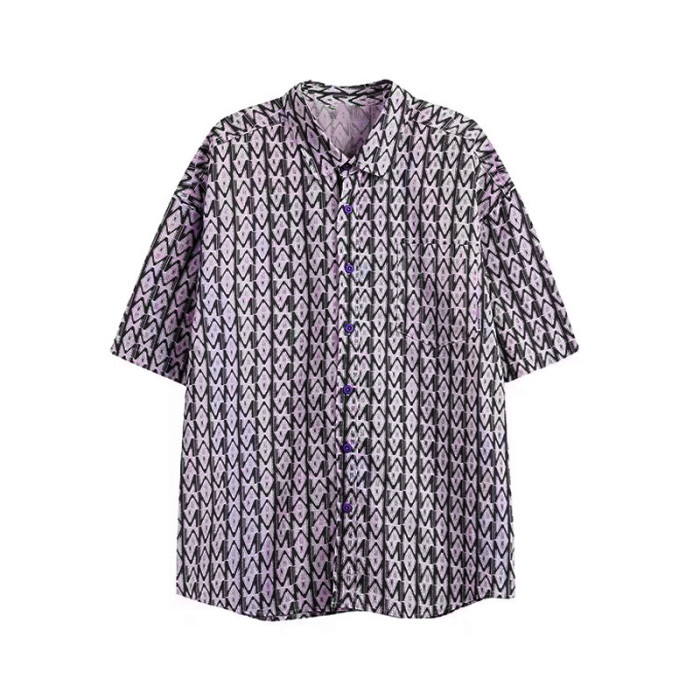 NIGO Geometric Pattern Short Sleeved Shirt Shorts Set Suit #nigo94445