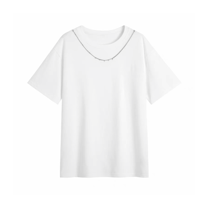 NIGO White Cotton Chain Short Sleeve T-shirt  #nigo58121
